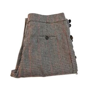 J.OA. Plaid Houndstooth Printed Pants Button Accents Size M